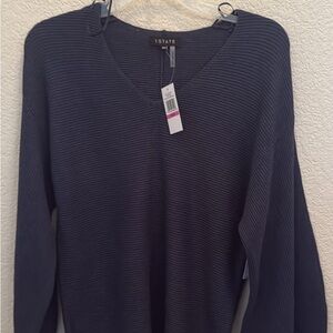 1. State Women's Deep Blue V-Neck Sweater XXS New